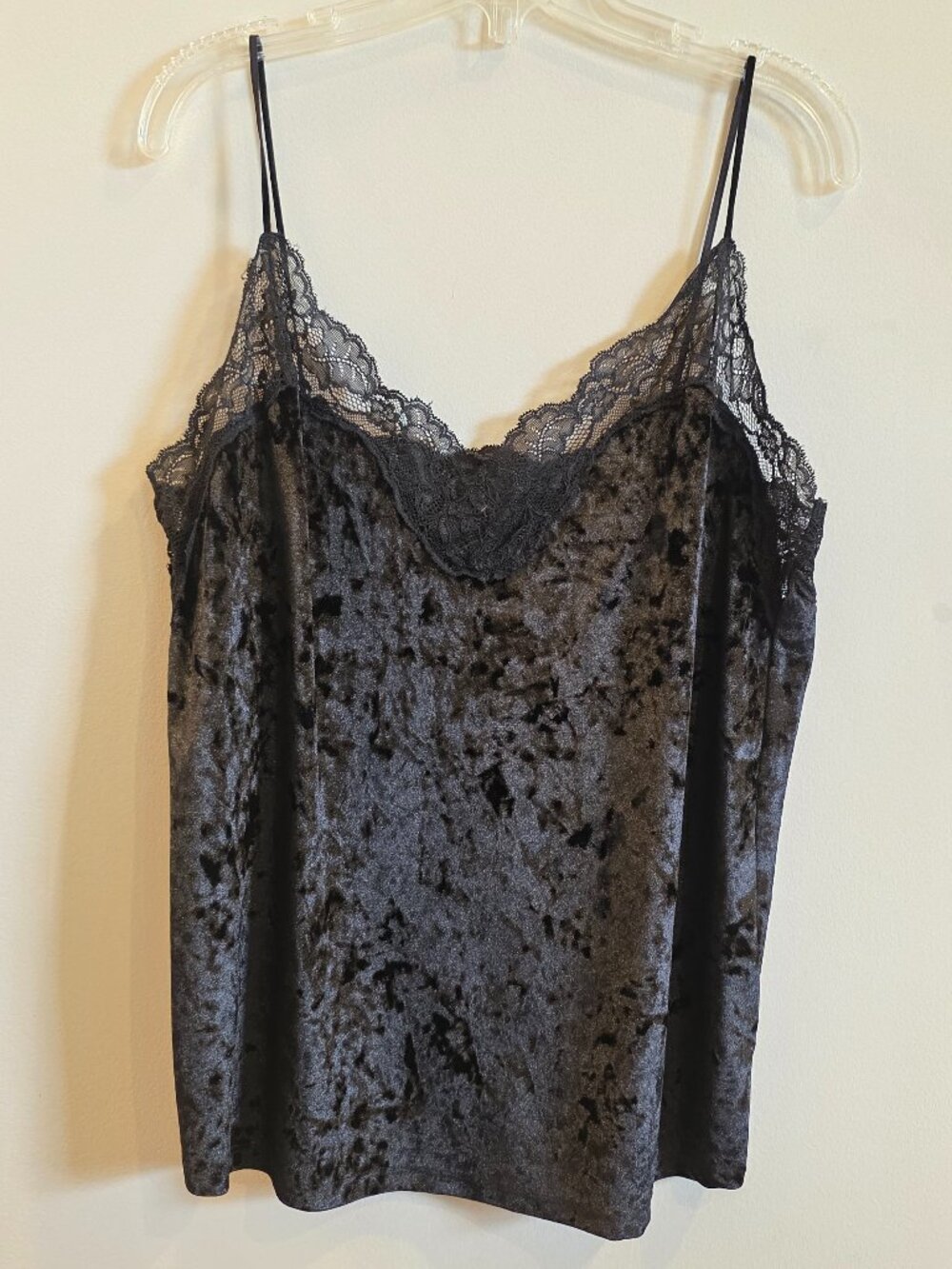 Velvet camisole top black Penti size L